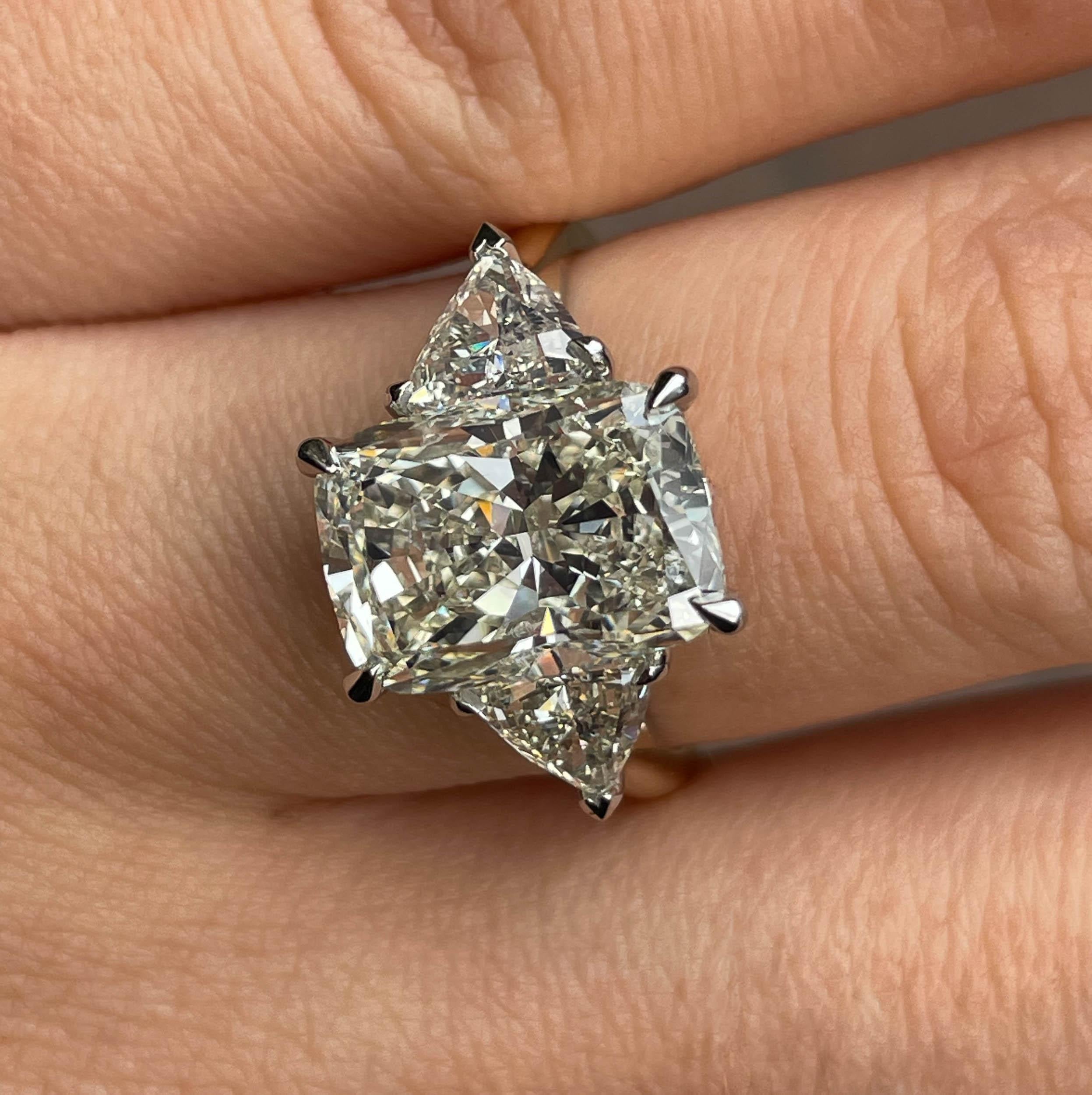 GIA 5,06ct Estate Vintage Kissenschliff Diamant Verlobung Hochzeit 18k Yell Gold Platin 8