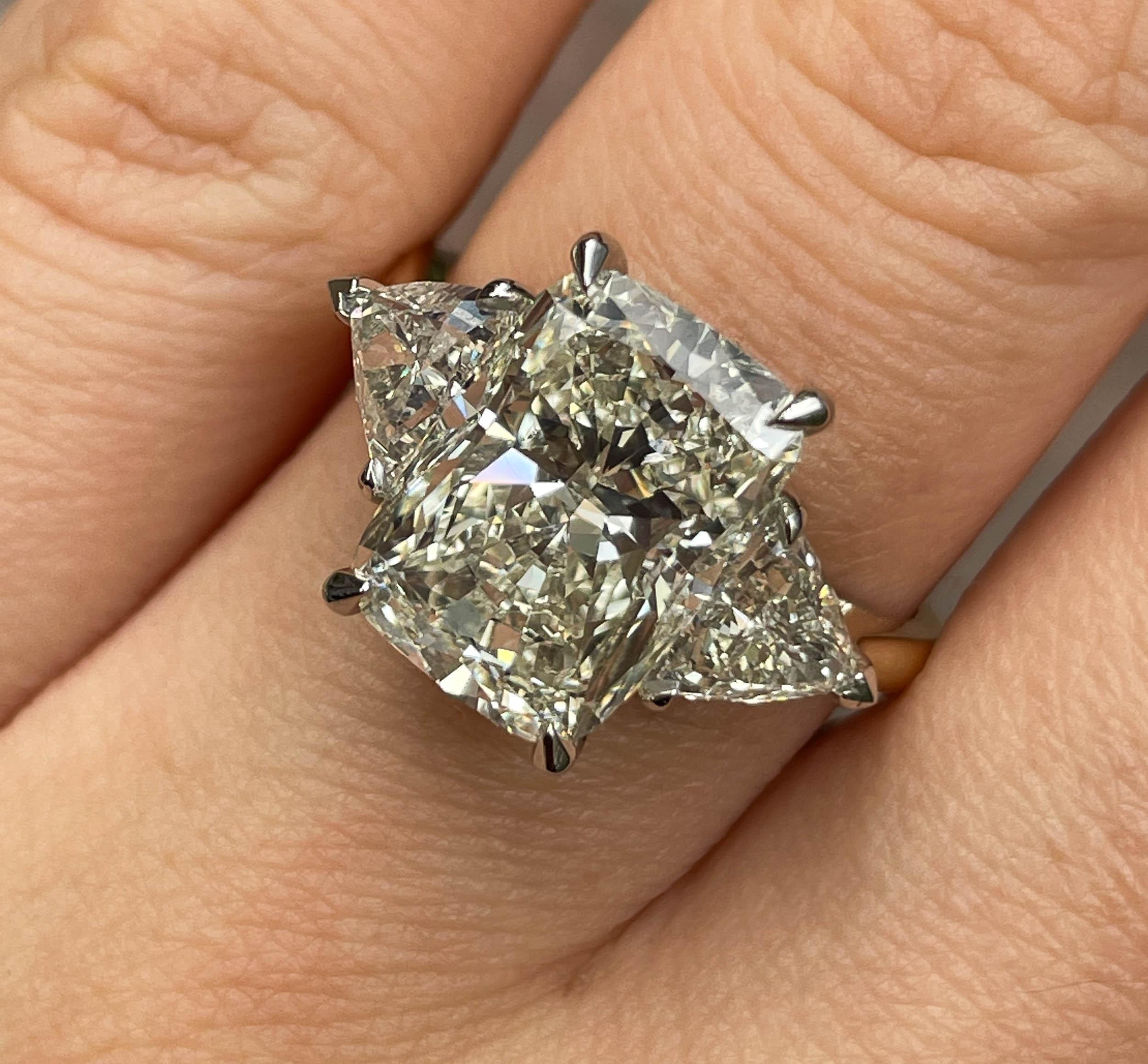 GIA 5.06ct Estate Vintage Cushion Diamond Engagement Wedding 18k Yell Gold Plat 10