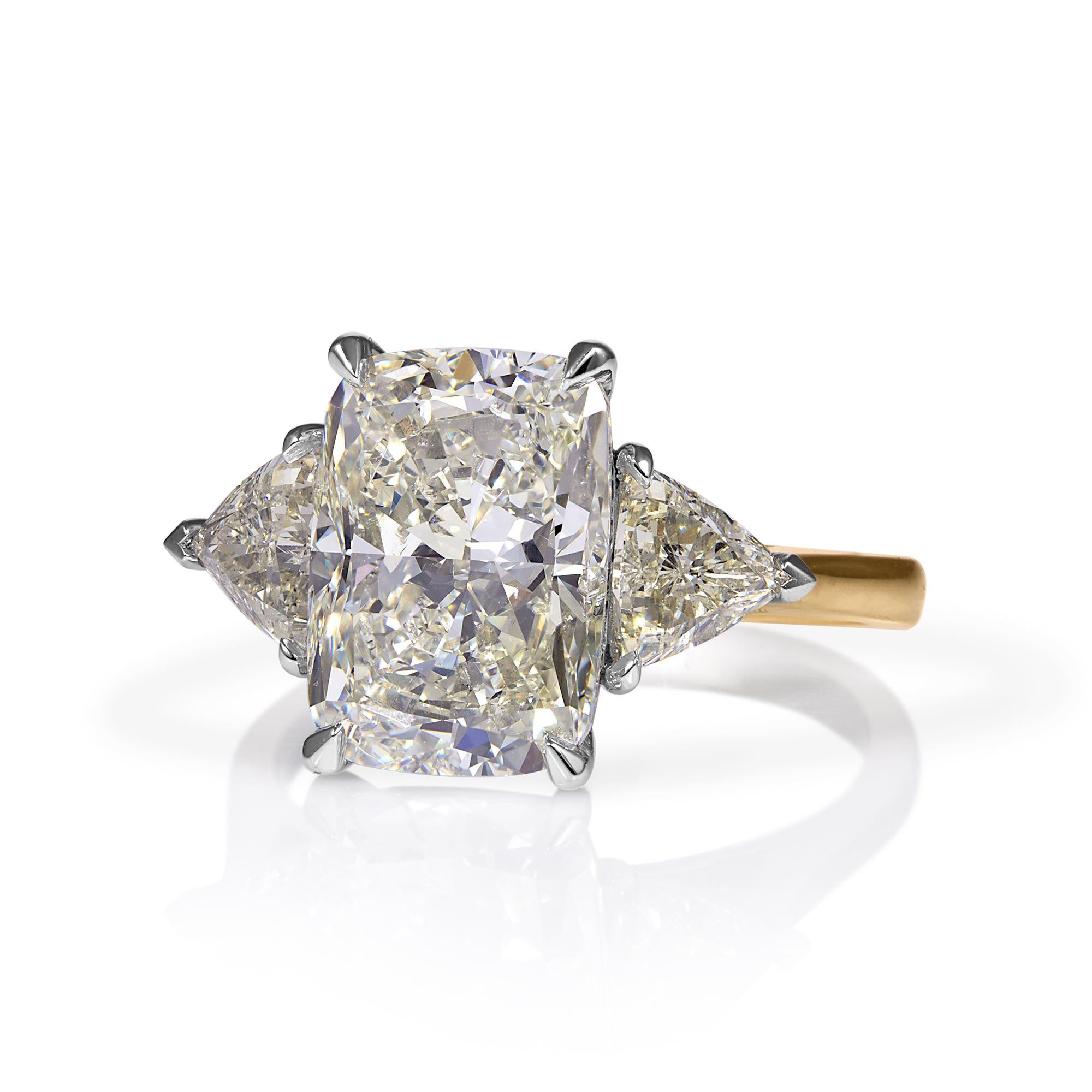 GIA 5,06ct Estate Vintage Kissenschliff Diamant Verlobung Hochzeit 18k Yell Gold Platin Damen