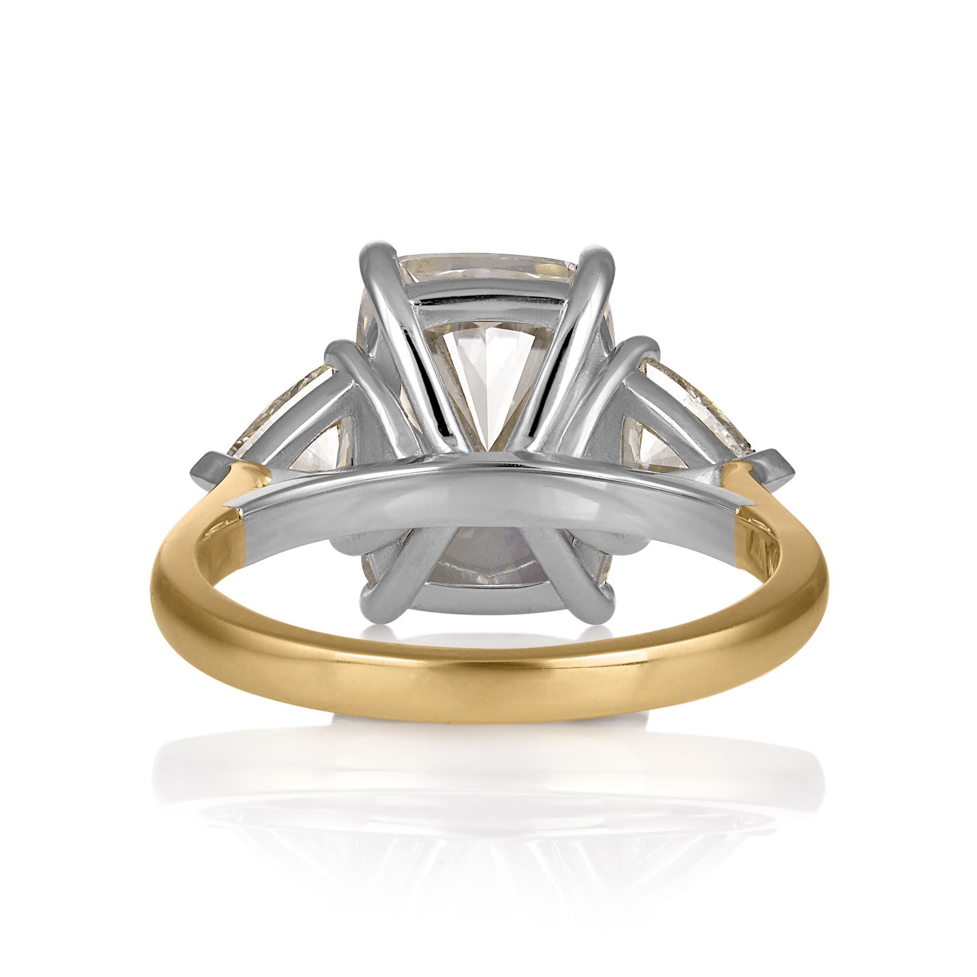 GIA 5,06ct Estate Vintage Kissenschliff Diamant Verlobung Hochzeit 18k Yell Gold Platin 4