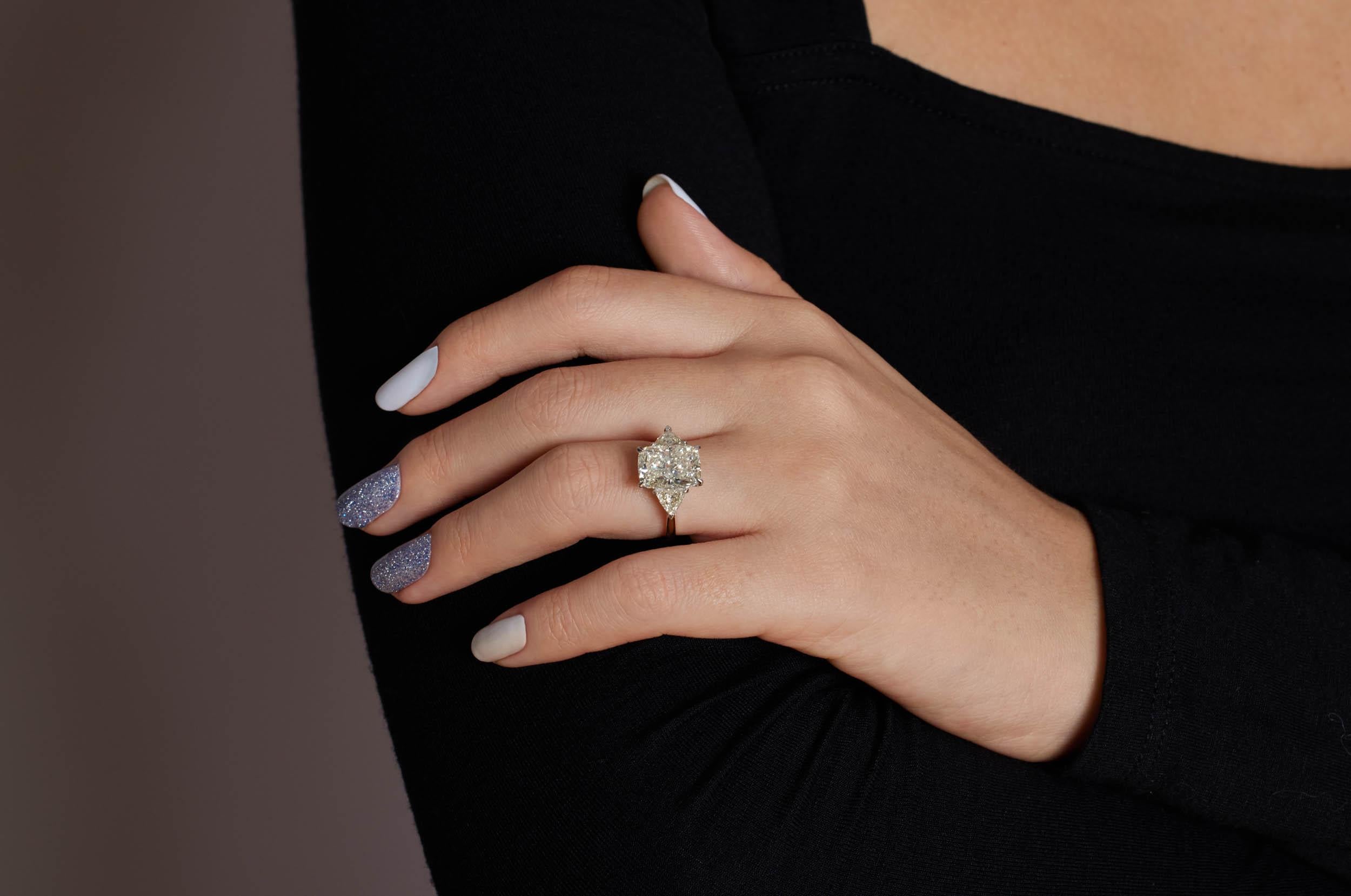 GIA 5,06ct Estate Vintage Kissenschliff Diamant Verlobung Hochzeit 18k Yell Gold Platin 2