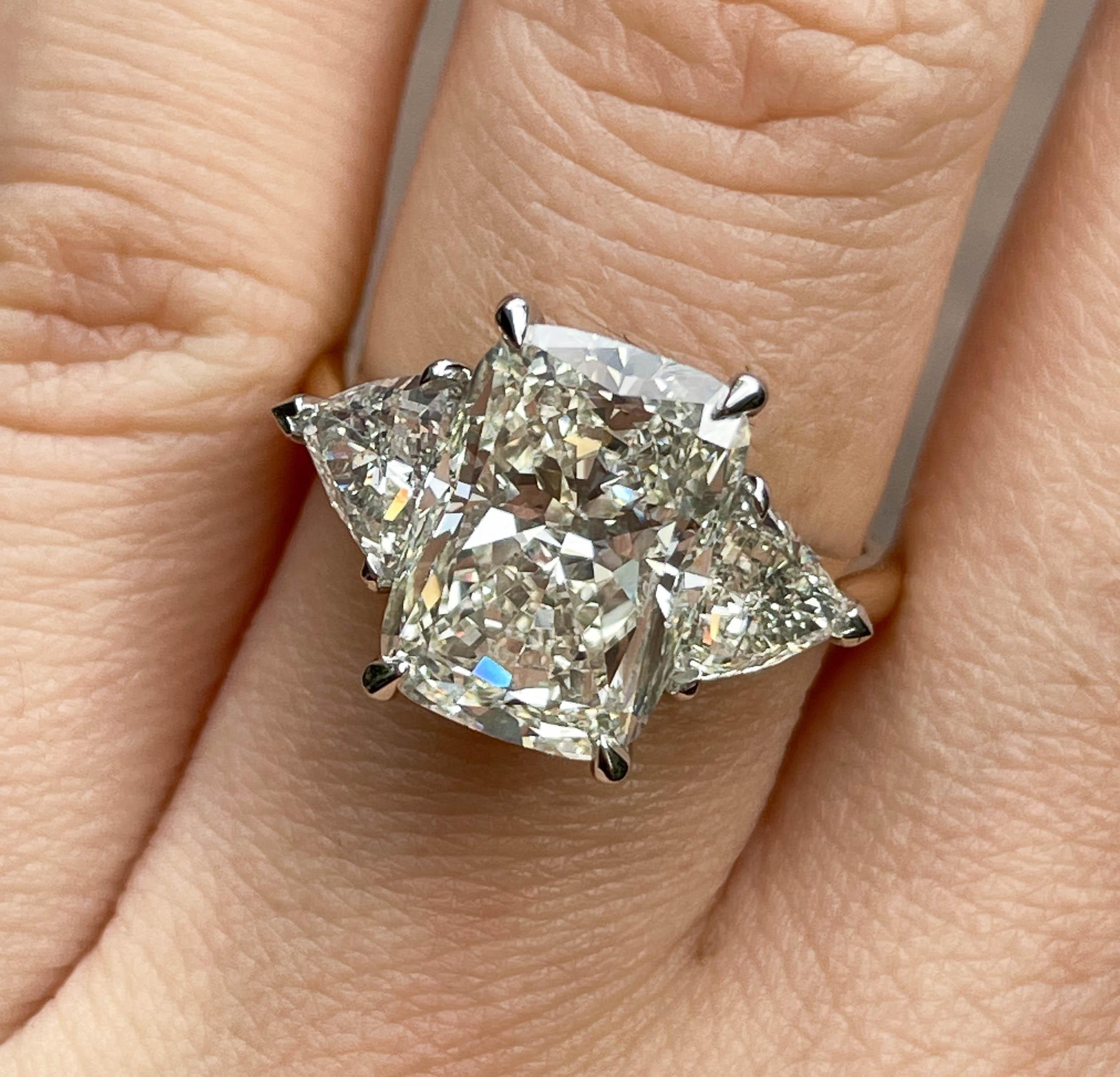 GIA 5,06ct Estate Vintage Kissenschliff Diamant Verlobung Hochzeit 18k Yell Gold Platin 5