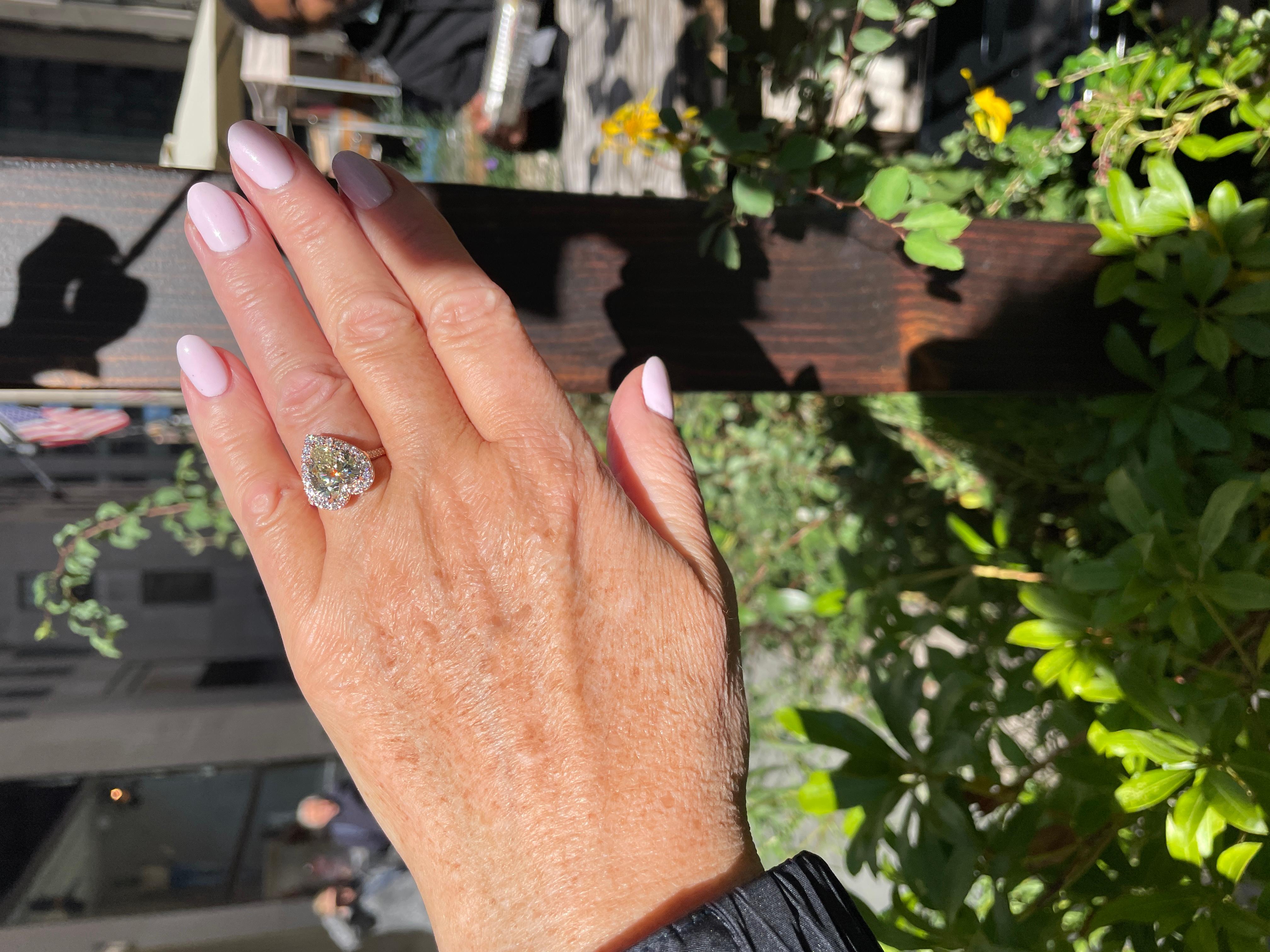 GIA  Verlobungs-/Ehering mit 5,06 Karat Diamant im Vintage-Stil  Roségold-Ring im Angebot 10