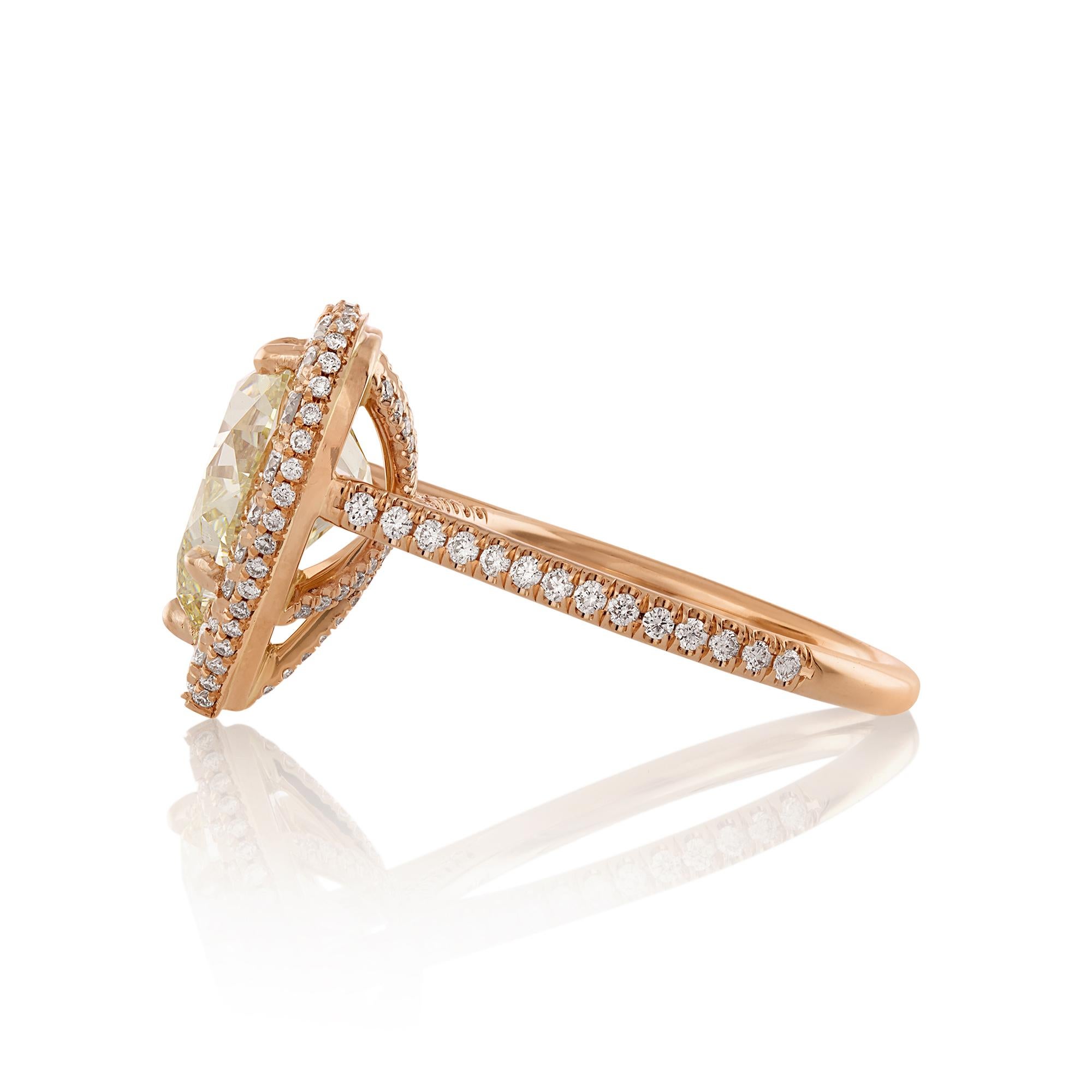 GIA  Verlobungs-/Ehering mit 5,06 Karat Diamant im Vintage-Stil  Roségold-Ring im Zustand „Gut“ im Angebot in New York, NY