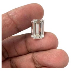 GIA 5.07 carat Loose Natural Emerald Cut Diamond J color VVS2 clarity