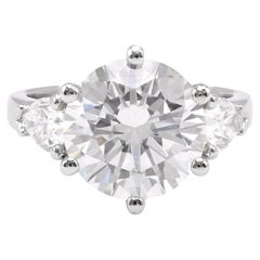 GIA Anillo de platino con diamante redondo talla brillante de 5.07 quilates