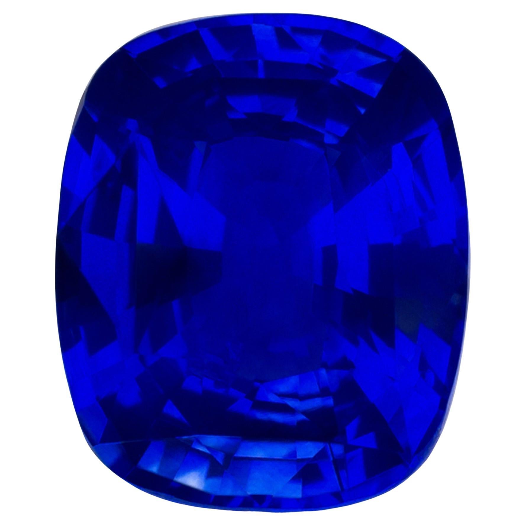 Moderne Le saphir certifié GII 5,28 a une couleur bleue vibrante en vente