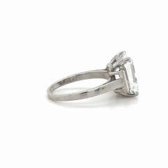 GIA Anello di fidanzamento con diamante taglio smeraldo da 5,14 carati