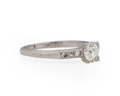 GIA .54 Carat Art Deco Diamond Platinum Engagement Ring
