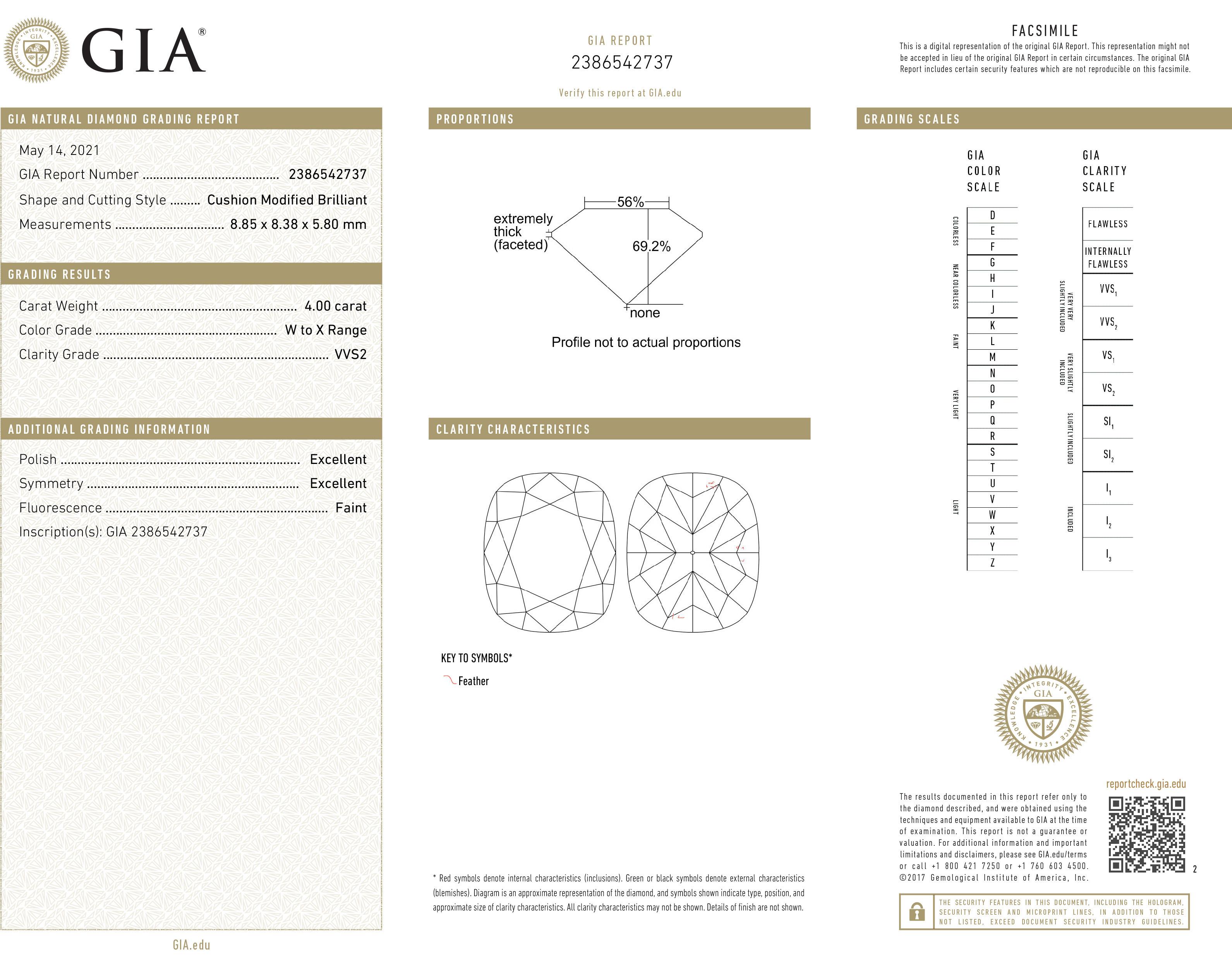 GIA 5,48ctw Naturale GIALLO Taglio a Cuscino Diamante Platino Oro 18K 3 Pietre Anello in vendita 1