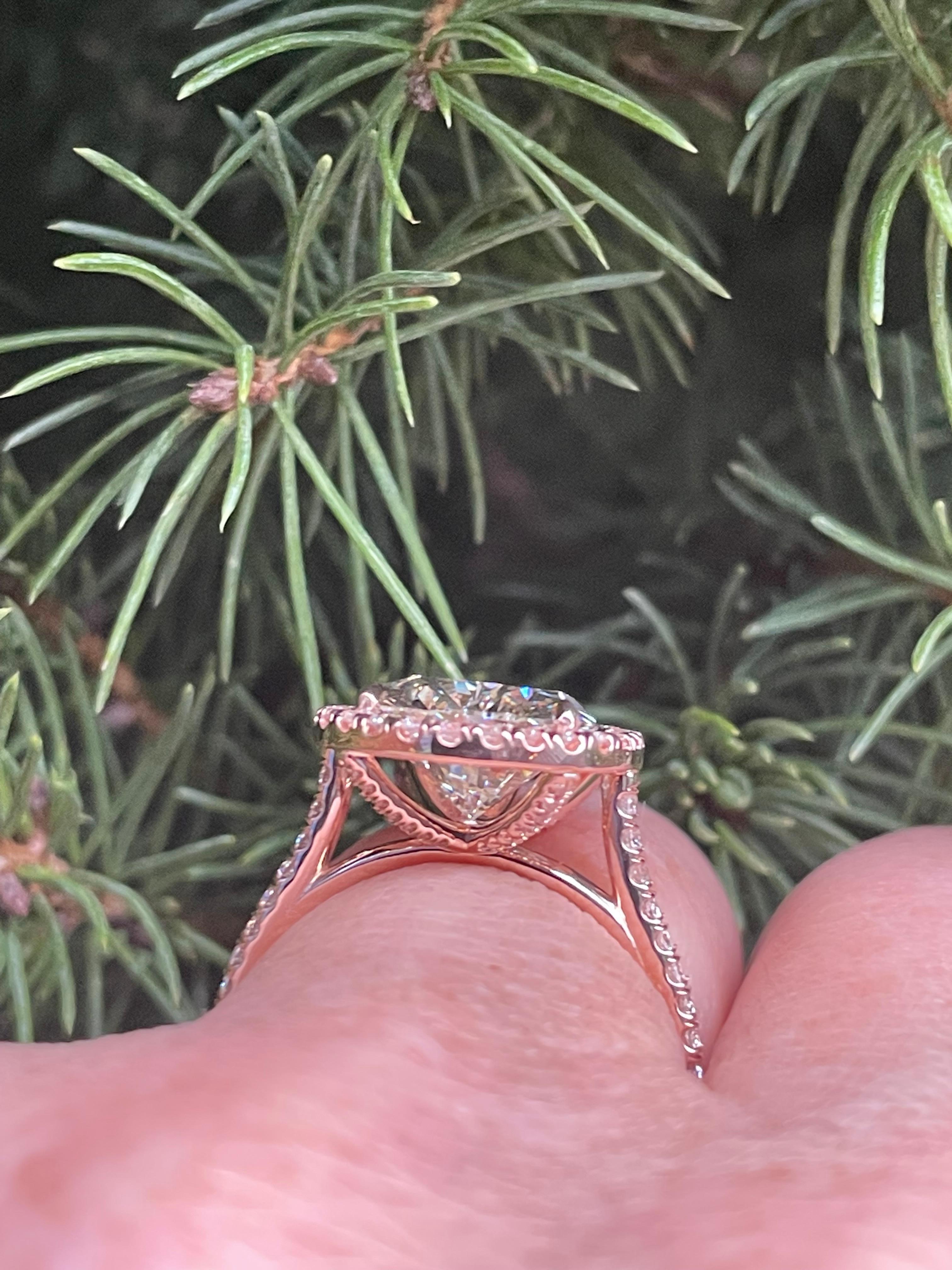 GIA 5.50ct Estate Vintage Pera Diamante Boda de Compromiso 14k RG Anillo 10