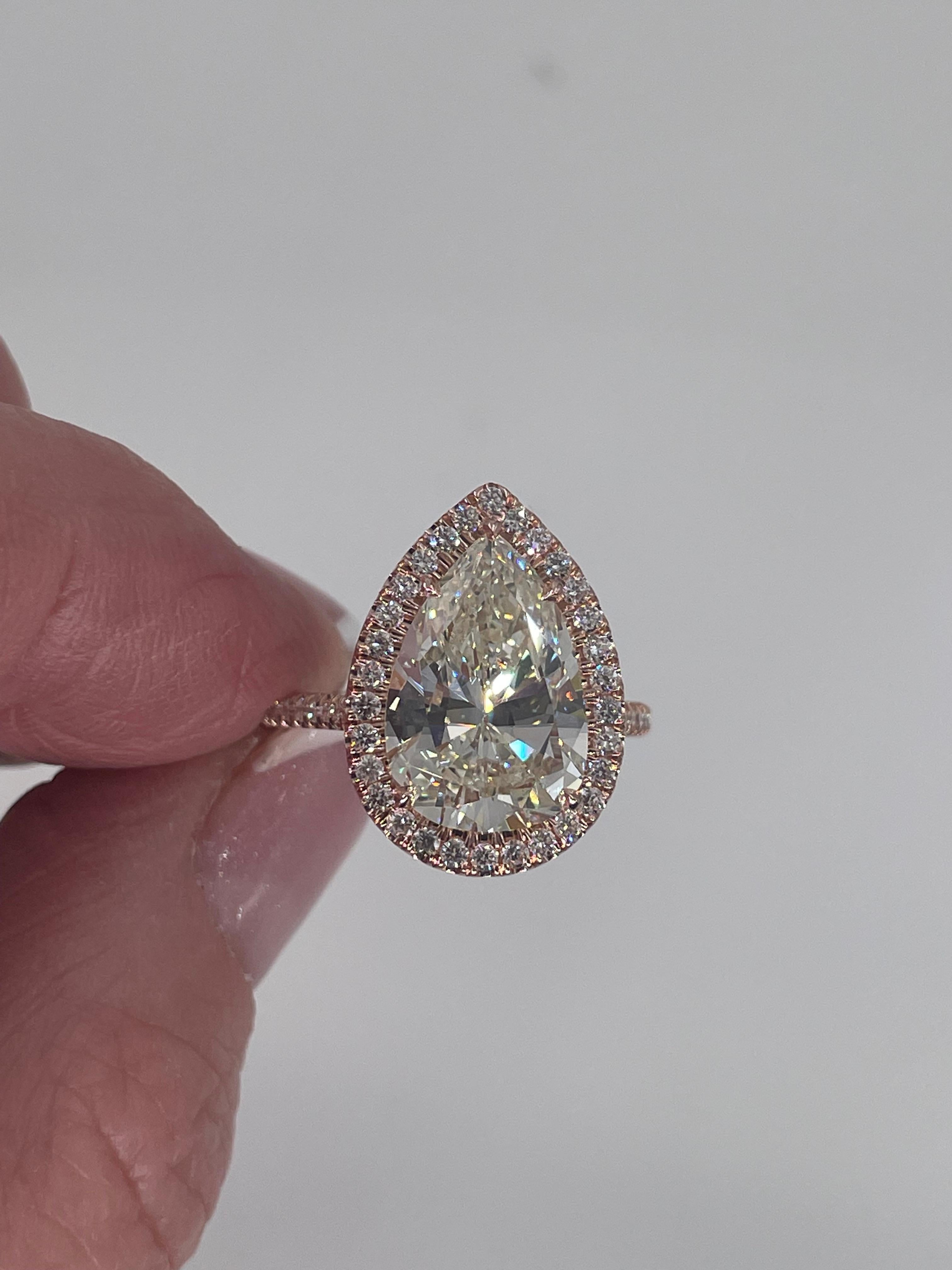 GIA 5.50ct Estate Vintage Pera Diamante Boda de Compromiso 14k RG Anillo 13