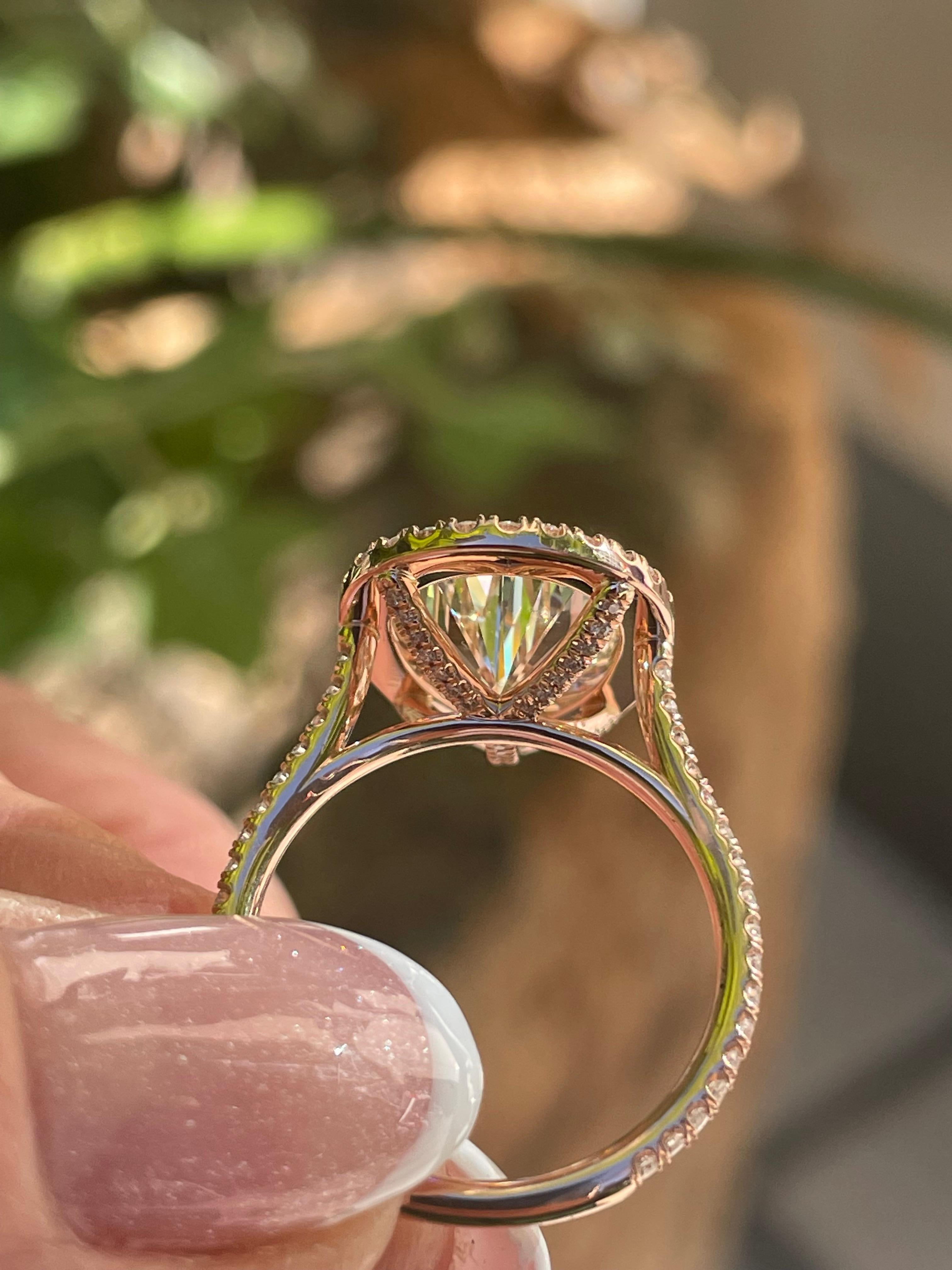 GIA 5.50ct Estate Vintage Pera Diamante Boda de Compromiso 14k RG Anillo 3