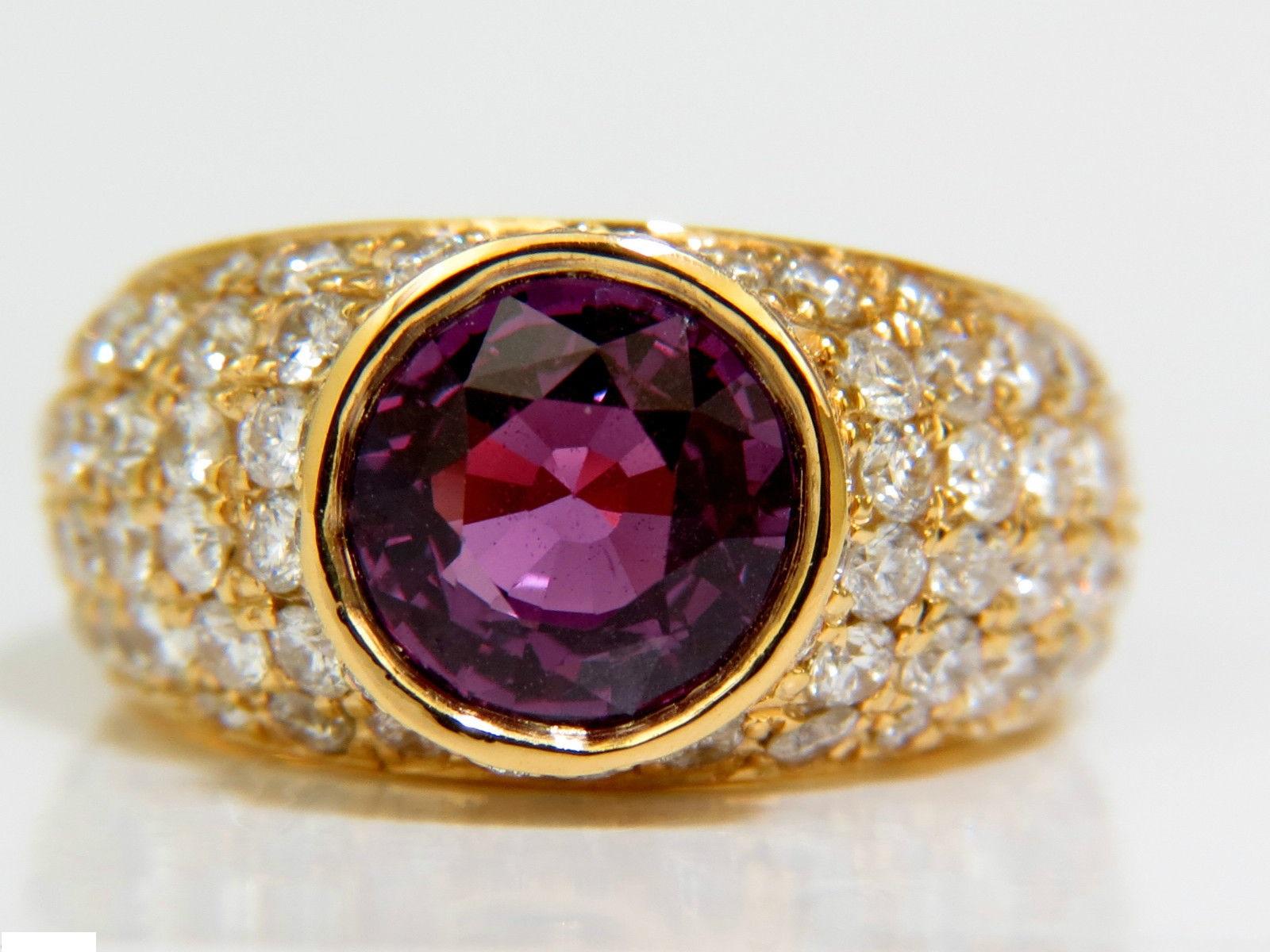 GIA 5.52 Carat Natural Purple Pink Sapphire Diamond Ring 14 Karat Prime 4