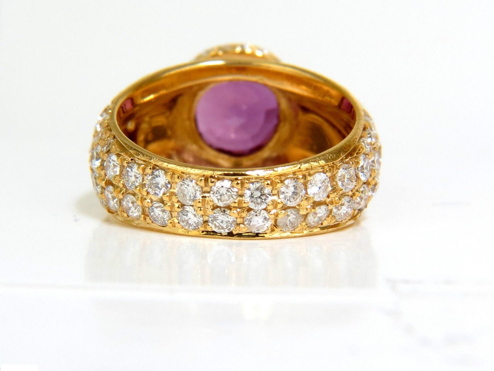 GIA 5.52 Carat Natural Purple Pink Sapphire Diamond Ring 14 Karat Prime In New Condition In New York, NY