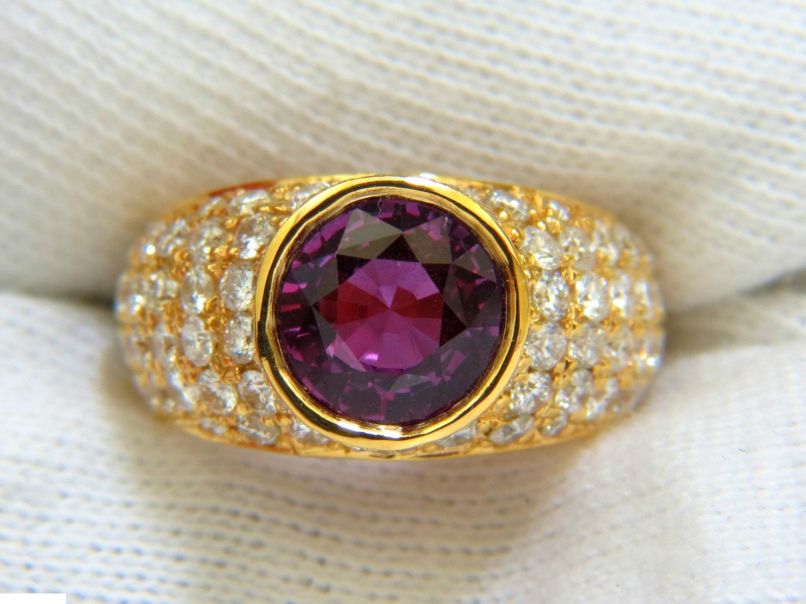 Women's or Men's GIA 5.52 Carat Natural Purple Pink Sapphire Diamond Ring 14 Karat Prime