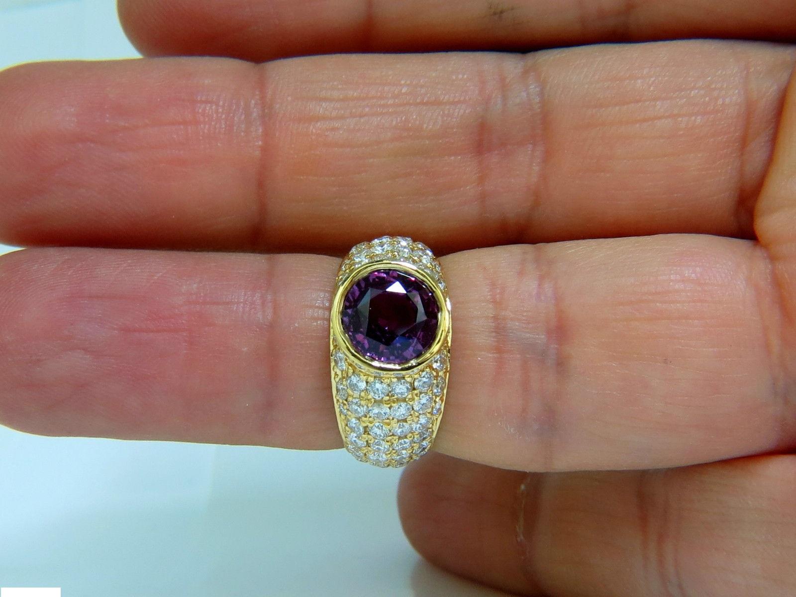 GIA 5.52 Carat Natural Purple Pink Sapphire Diamond Ring 14 Karat Prime 1