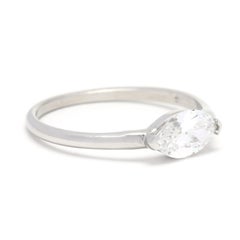 GIA .57ct Horizontal Marquise Diamond Engagement Ring, Platinum, Ring Size 6.25