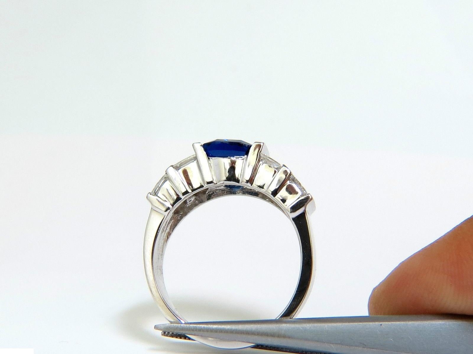GIA 5.87 Carat Natural Bright Fine Gem Sapphire Diamond Ring For Sale 5