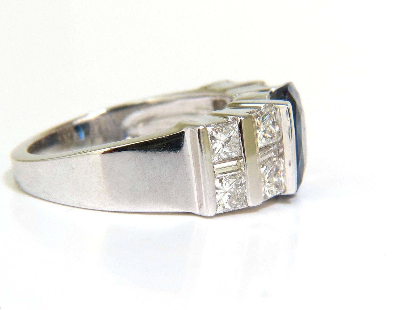 GIA 5.87 Carat Natural Bright Fine Gem Sapphire Diamond Ring For Sale 3