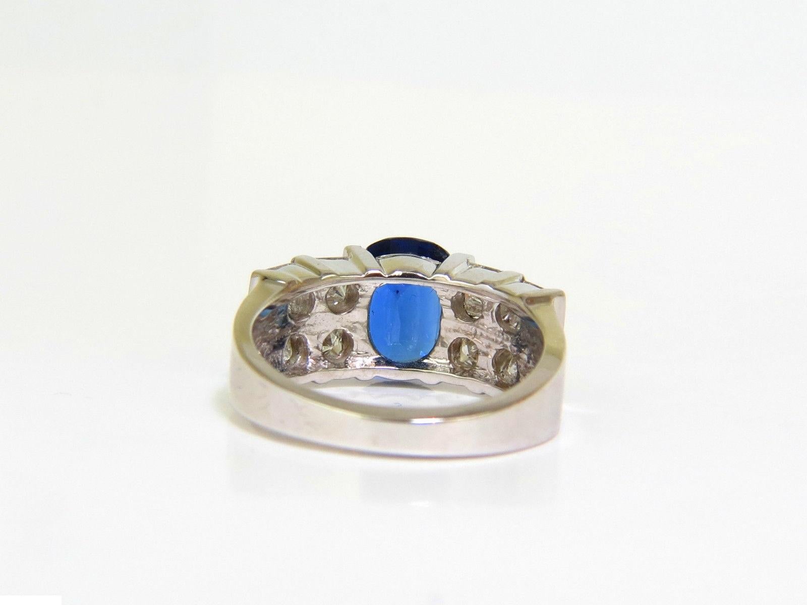 GIA 5.87 Carat Natural Bright Fine Gem Sapphire Diamond Ring For Sale 4