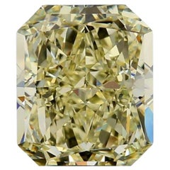 GIA 5ct Long Radiant Fancy Light Yellow VS1 Loose or Set in Solitaire Ring
