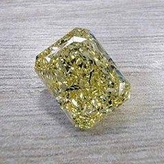GIA 5ct Long Radiant Fancy Yellow SI1 Loose or Set in Solitaire Ring