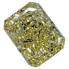 GIA 5ct Long Radiant Fancy Yellow SI1 Loose or Set in Solitaire Ring