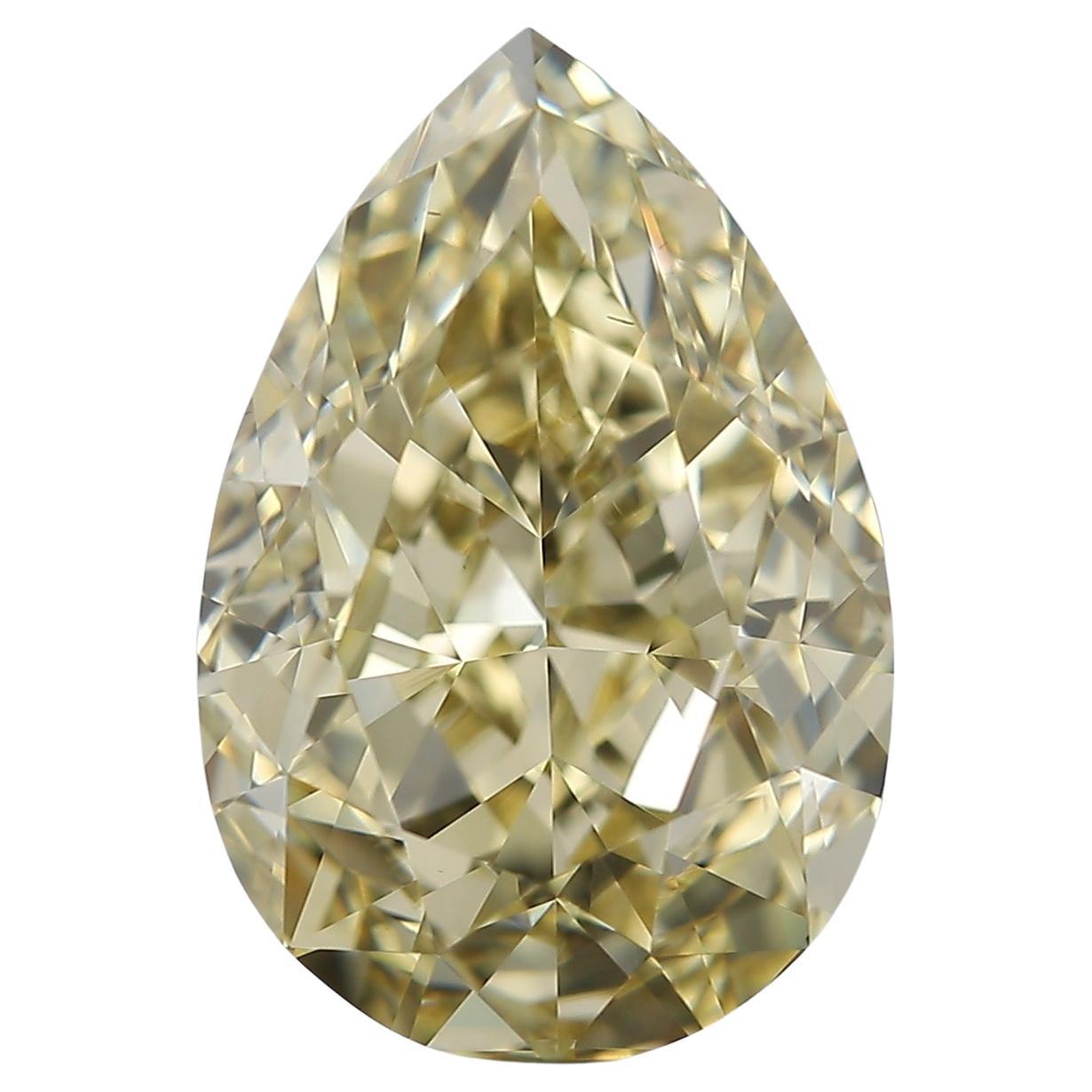 GIA 5ct Pear Diamond Fancy Brownish Yellow VS2 Loose or Set in Solitaire Ring