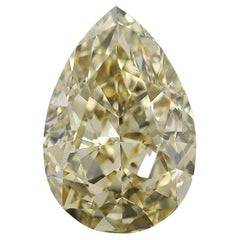 GIA 5ct Pear Diamond Fancy Brownish Yellow VS2 Loose or Set in Solitaire Ring