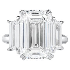 GIA 6 Karat zertifizierter natürlicher Verlobungsring mit Diamant im Smaragdschliff
