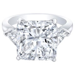 GIA 5 Carat Square Radiant Cut Diamond Platinum Ring