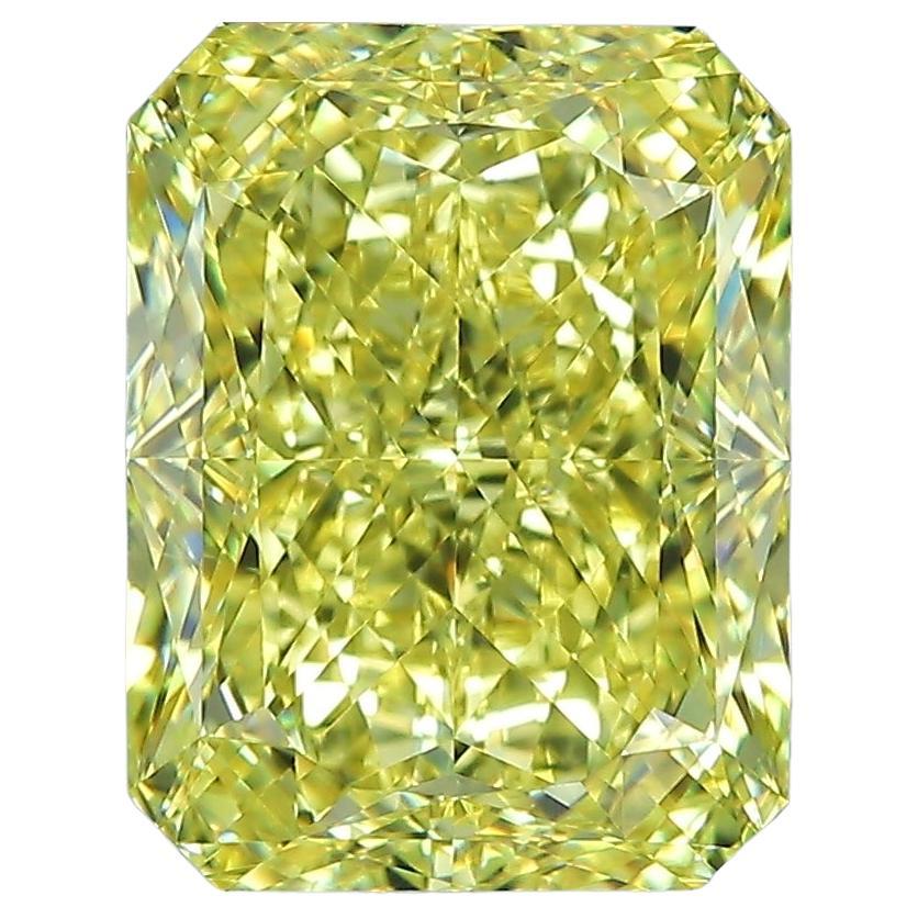 GIA 6 ct Fancy Vivid Yellow Radiant Diamond VS2 Loose or Set in Solitaire Ring
