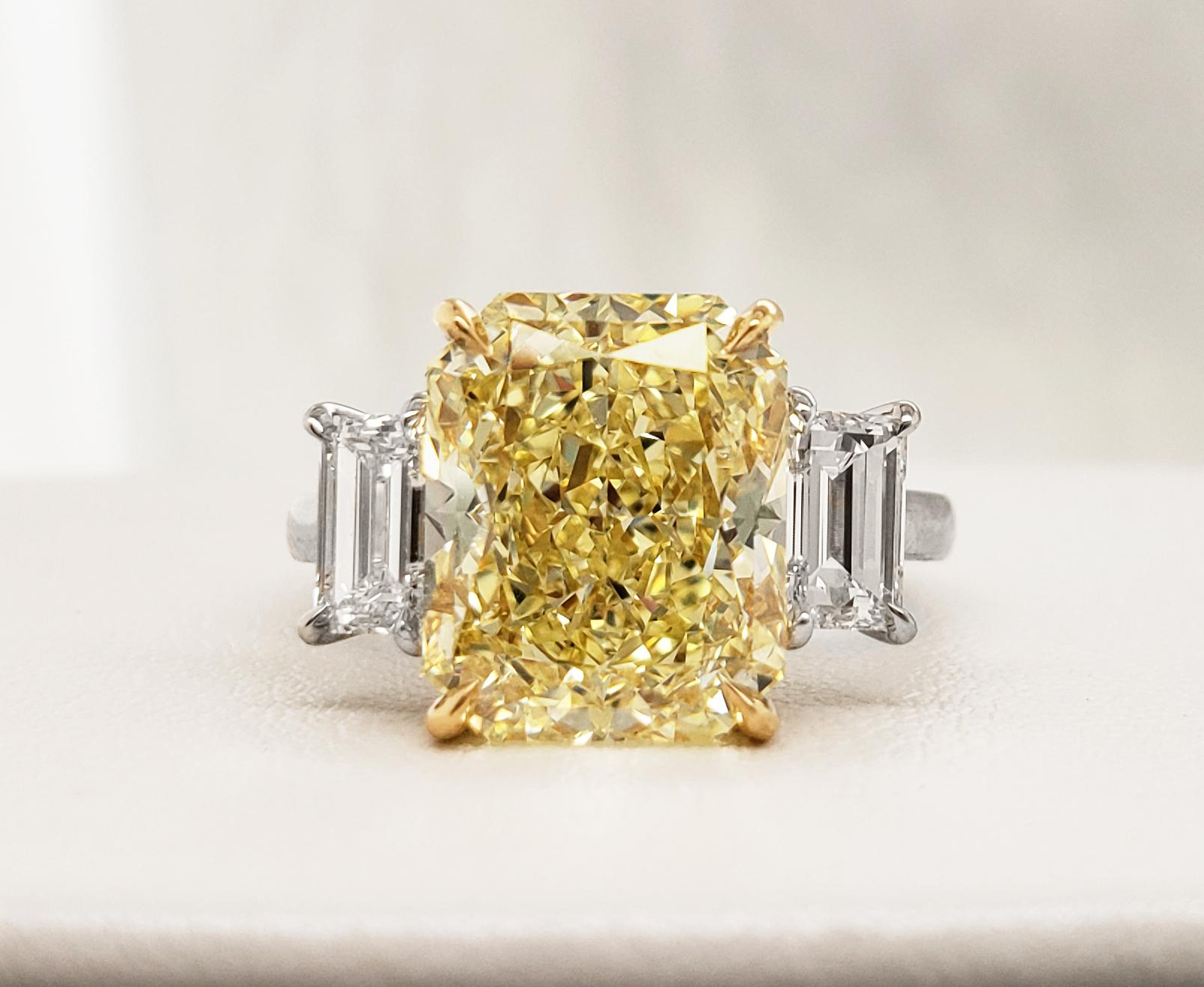 8.92 carat canary yellow diamond