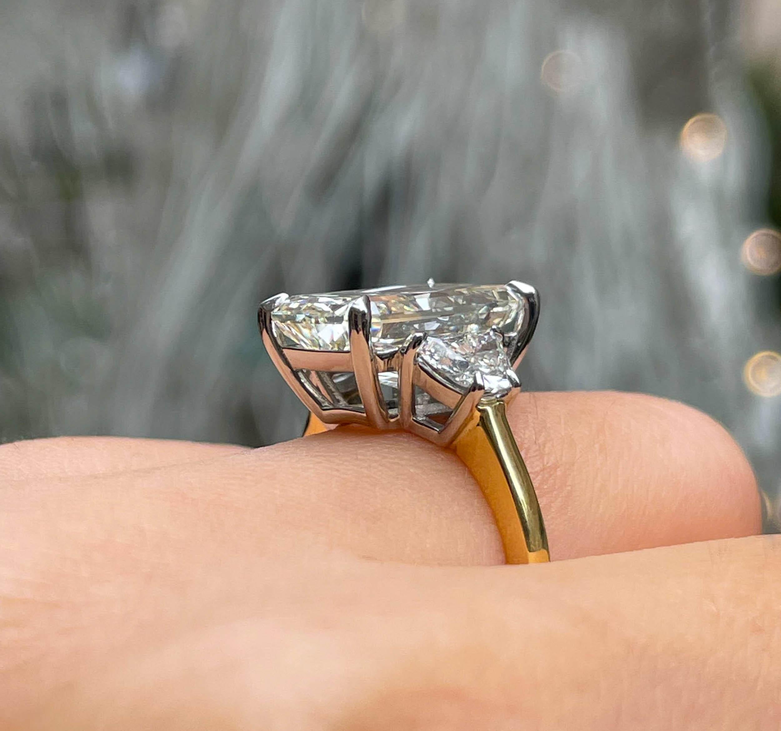 GIA 6.04ct Estate Vintage Radiant Diamond Engagement Wedding 18k Yell Gold Plat 9