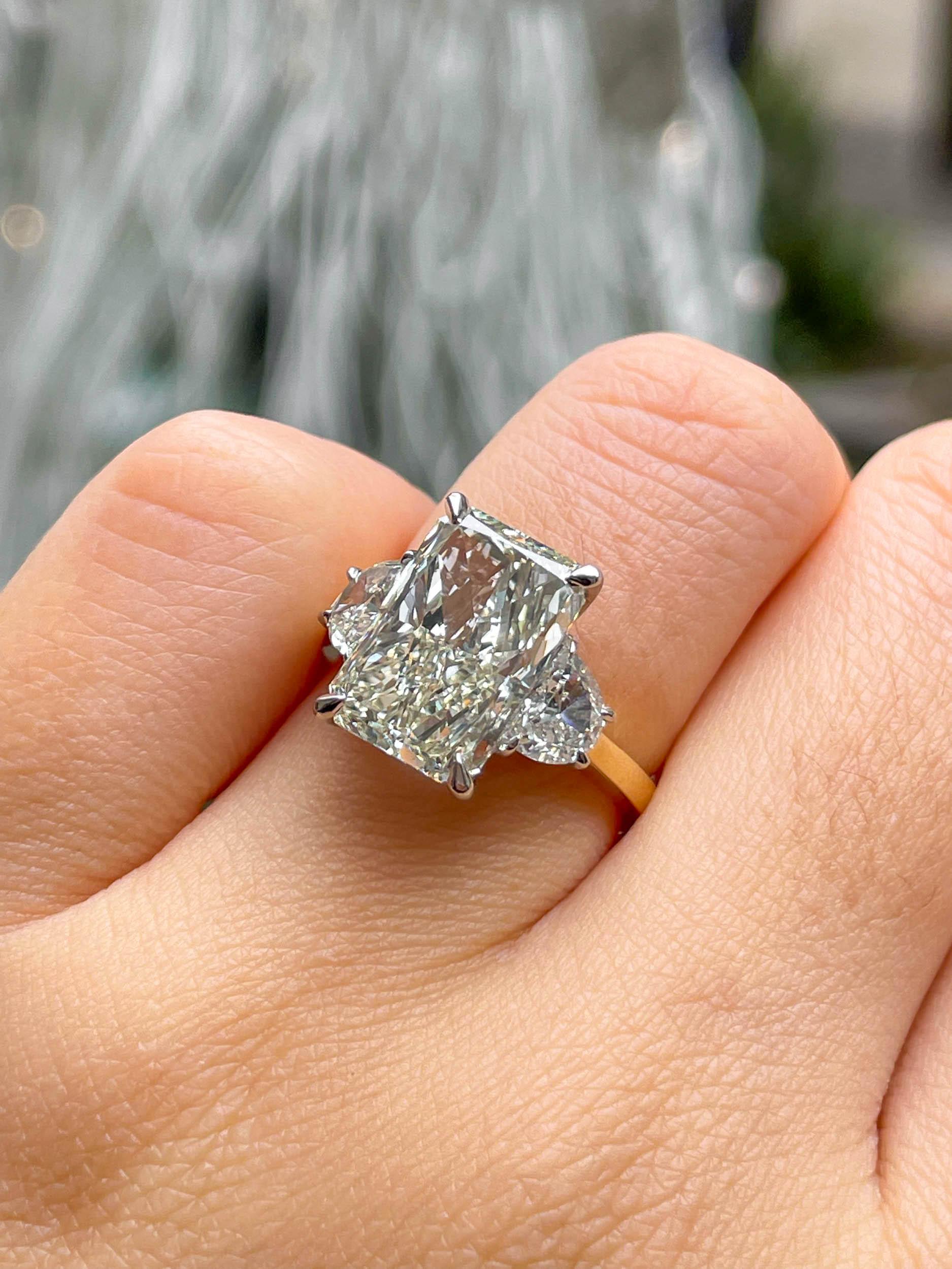 GIA 6.04ct Estate Vintage Radiant Diamond Engagement Wedding 18k Yell Gold Plat 10