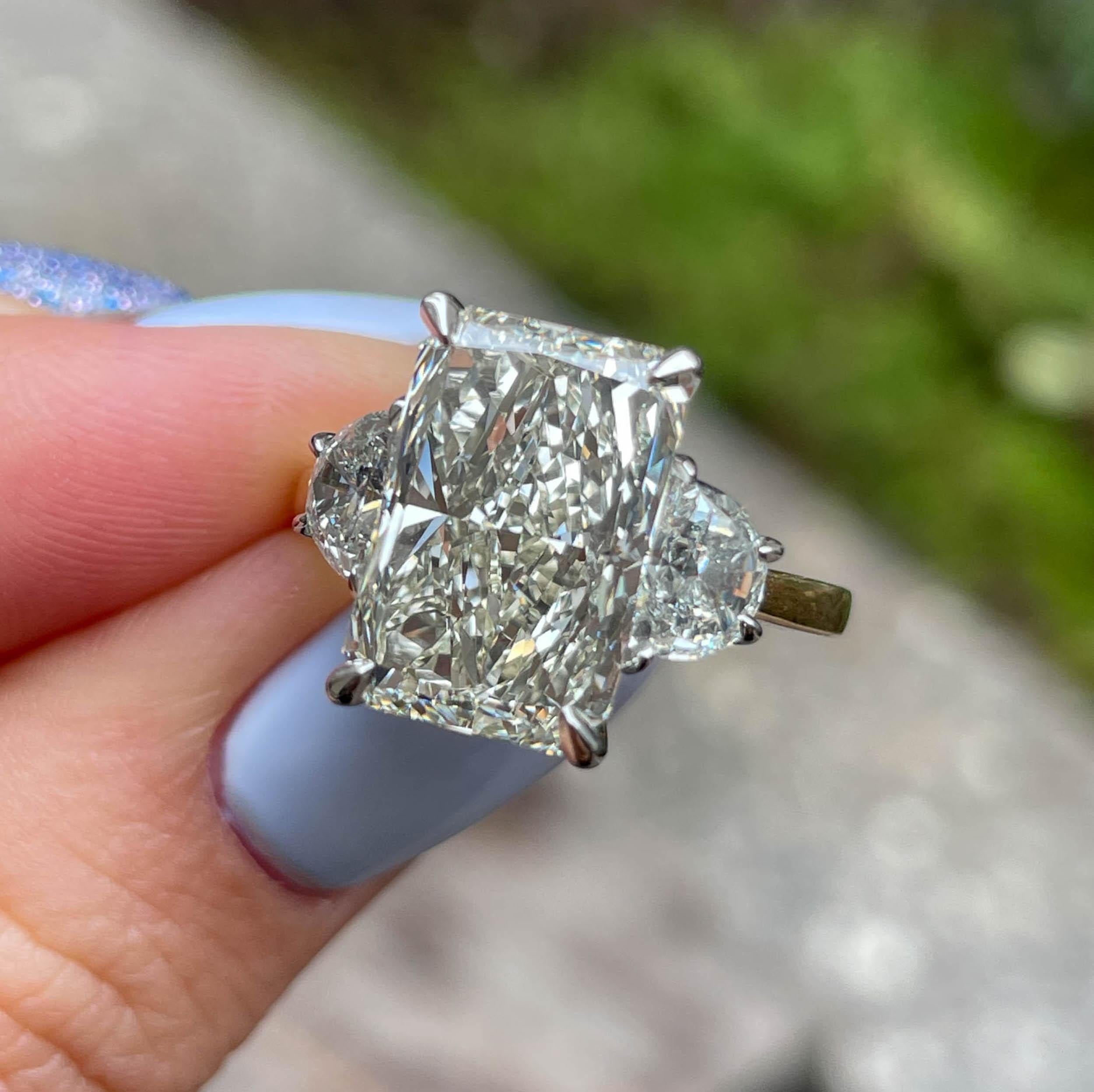 GIA 6.04ct Estate Vintage Radiant Diamond Engagement Wedding 18k Yell Gold Plat 14