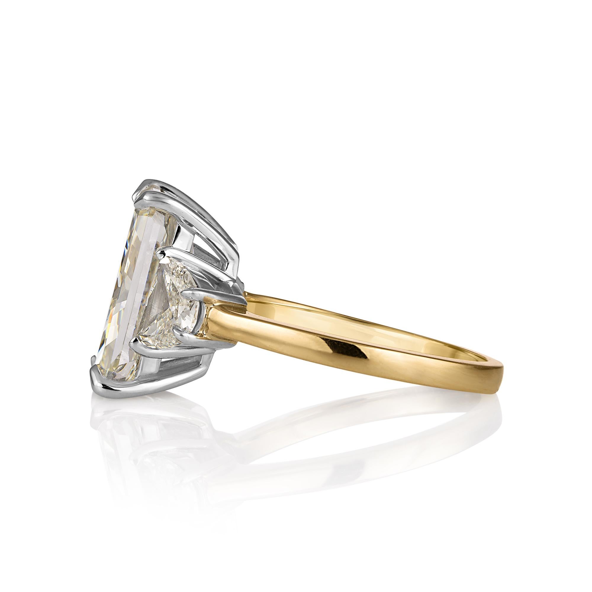 Women's GIA 6.04ct Estate Vintage Radiant Diamond Engagement Wedding 18k Yell Gold Plat
