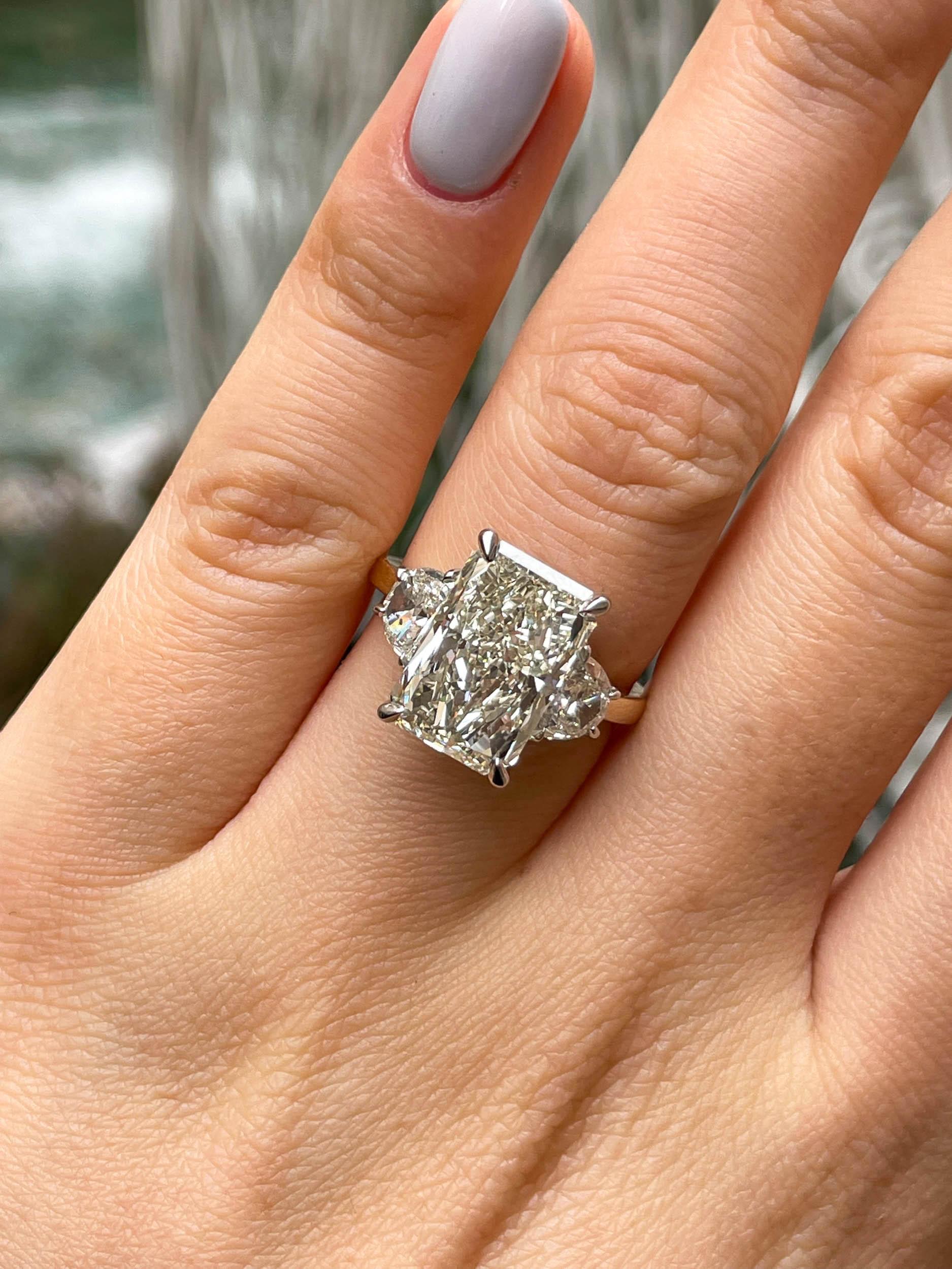 GIA 6.04ct Estate Vintage Radiant Diamond Engagement Wedding 18k Yell Gold Plat 6