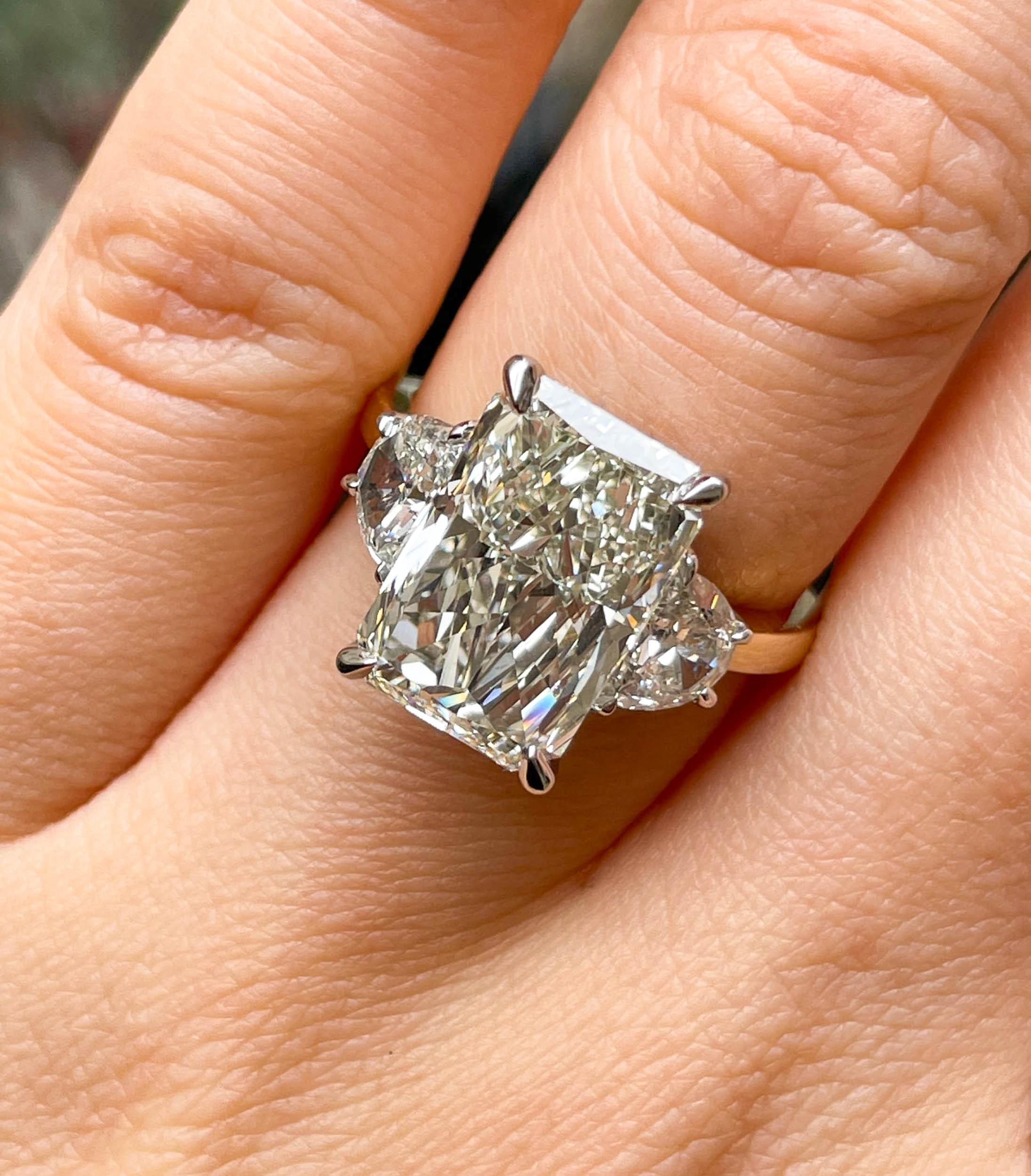GIA 6.04ct Estate Vintage Radiant Diamond Engagement Wedding 18k Yell Gold Plat 7