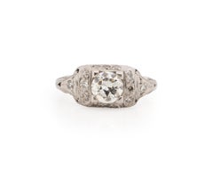 GIA .61 Carat Art Deco Platinum Engagement Ring