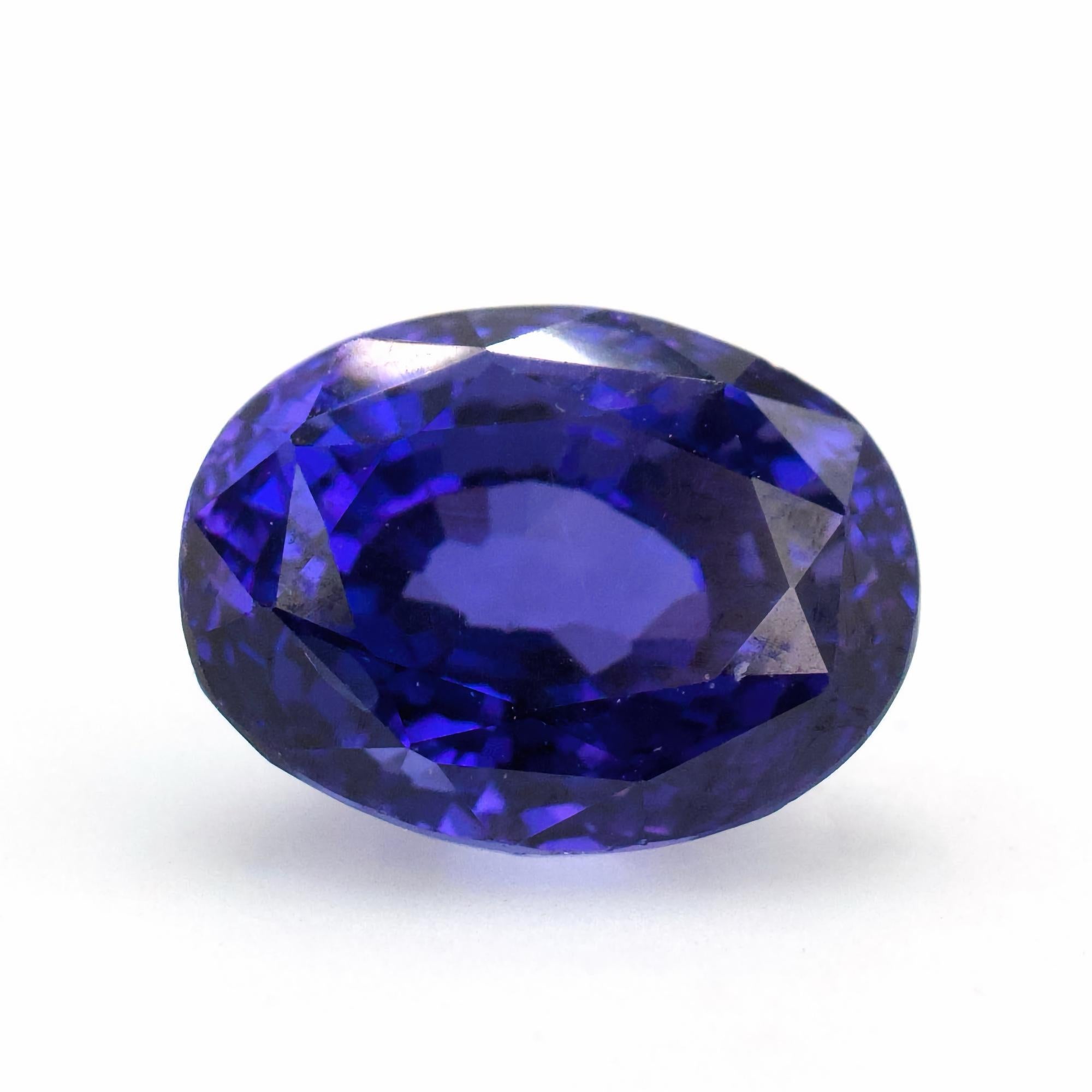 GIA 6.15 ct Unheated Bluish Violet Ceylon Oval Sapphire