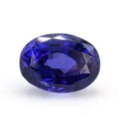 GIA 6.15 ct Unheated Bluish Violet Ceylon Oval Sapphire