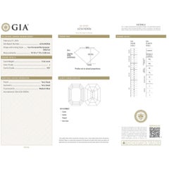 GIA 6.16 Carat Diamond Emerald Cut and Trapezoid 3 Stone Engagement Ring