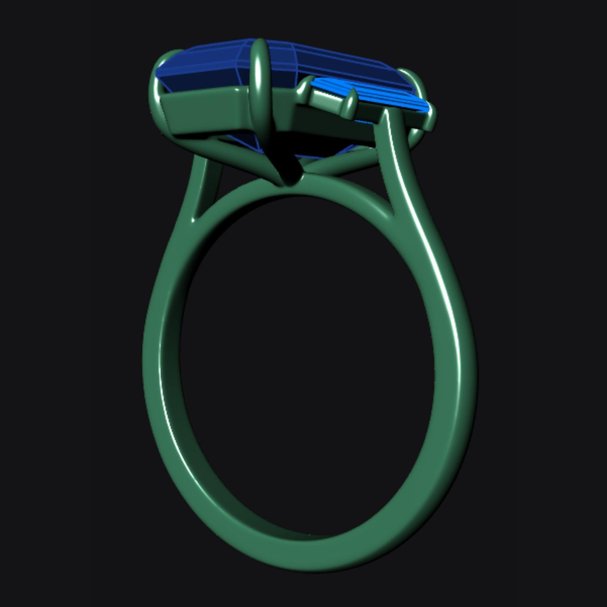 GIA Bague de fiançailles à 3 pierres, 6,16 carats, diamant taille émeraude et trapèze Pour femmes en vente