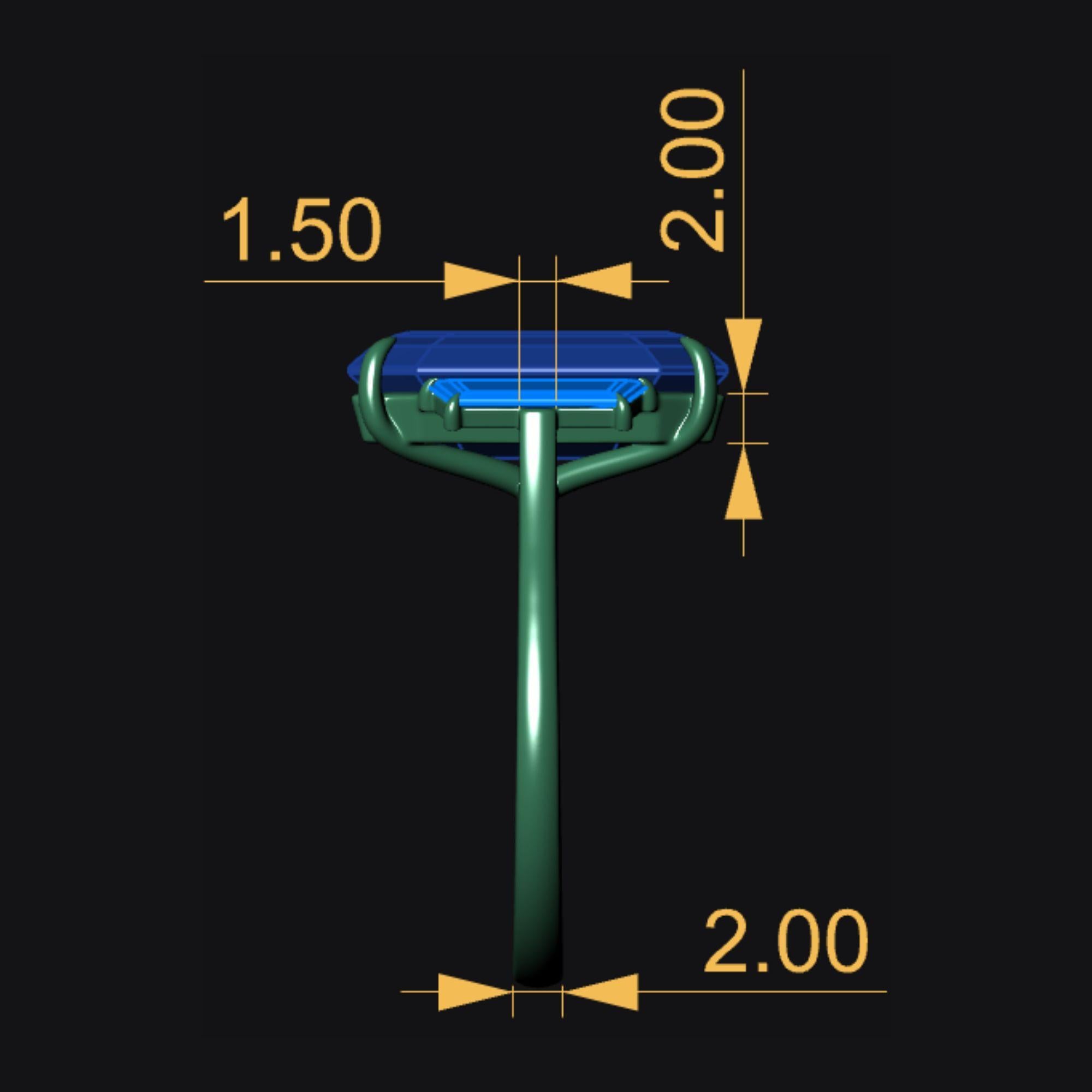 GIA Bague de fiançailles à 3 pierres, 6,16 carats, diamant taille émeraude et trapèze en vente 1