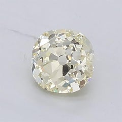 GIA .62 Natural Antique Old Mine Cut Transparent Light Yellow W to X Range