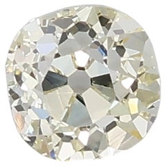GIA .62 Natural Antique Old Mine Cut Transparent Light Yellow W to X Range