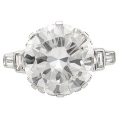 GIA 6.40 carat transitional cut diamond platinum engagement ring