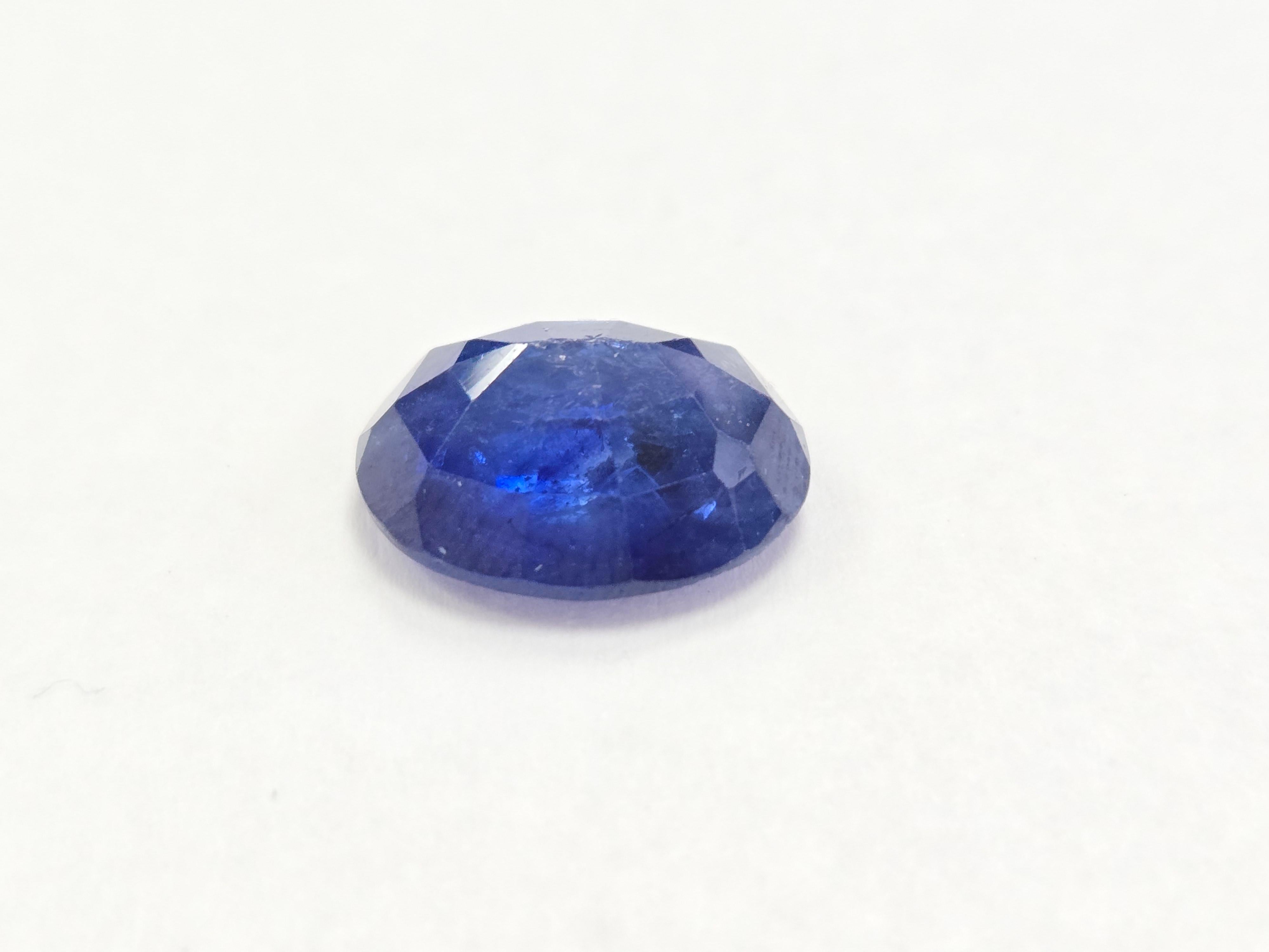 GIA Certified 6.44 Carat Natural Blue Sapphire Oval Shape For Sale 3